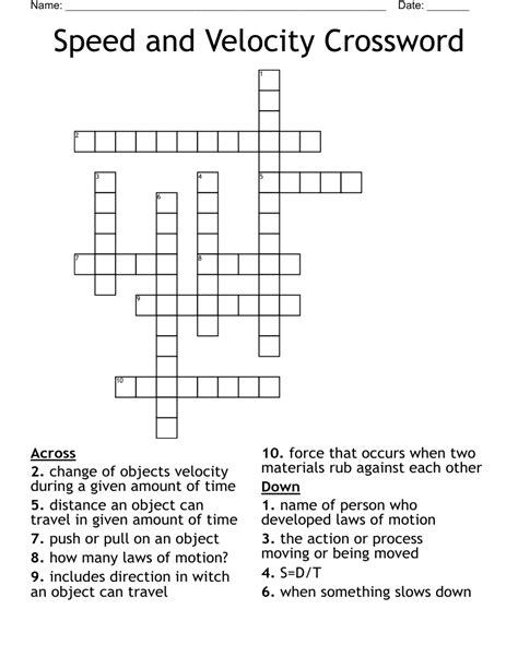 velocity crossword clue